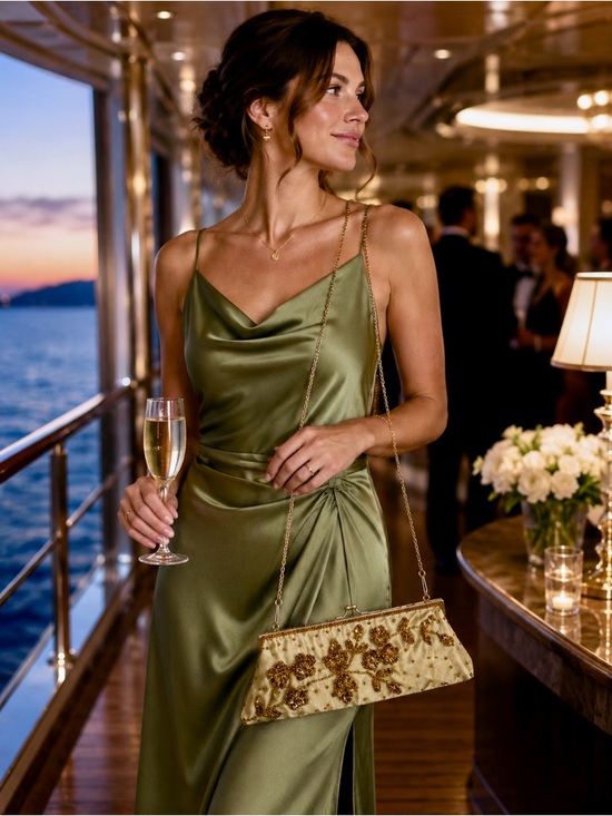 Bijoux Terner Handbags - Y2K Deadstock Gold Beaded Evening Clutch Shoulder Bag NWT Bijoux Terner